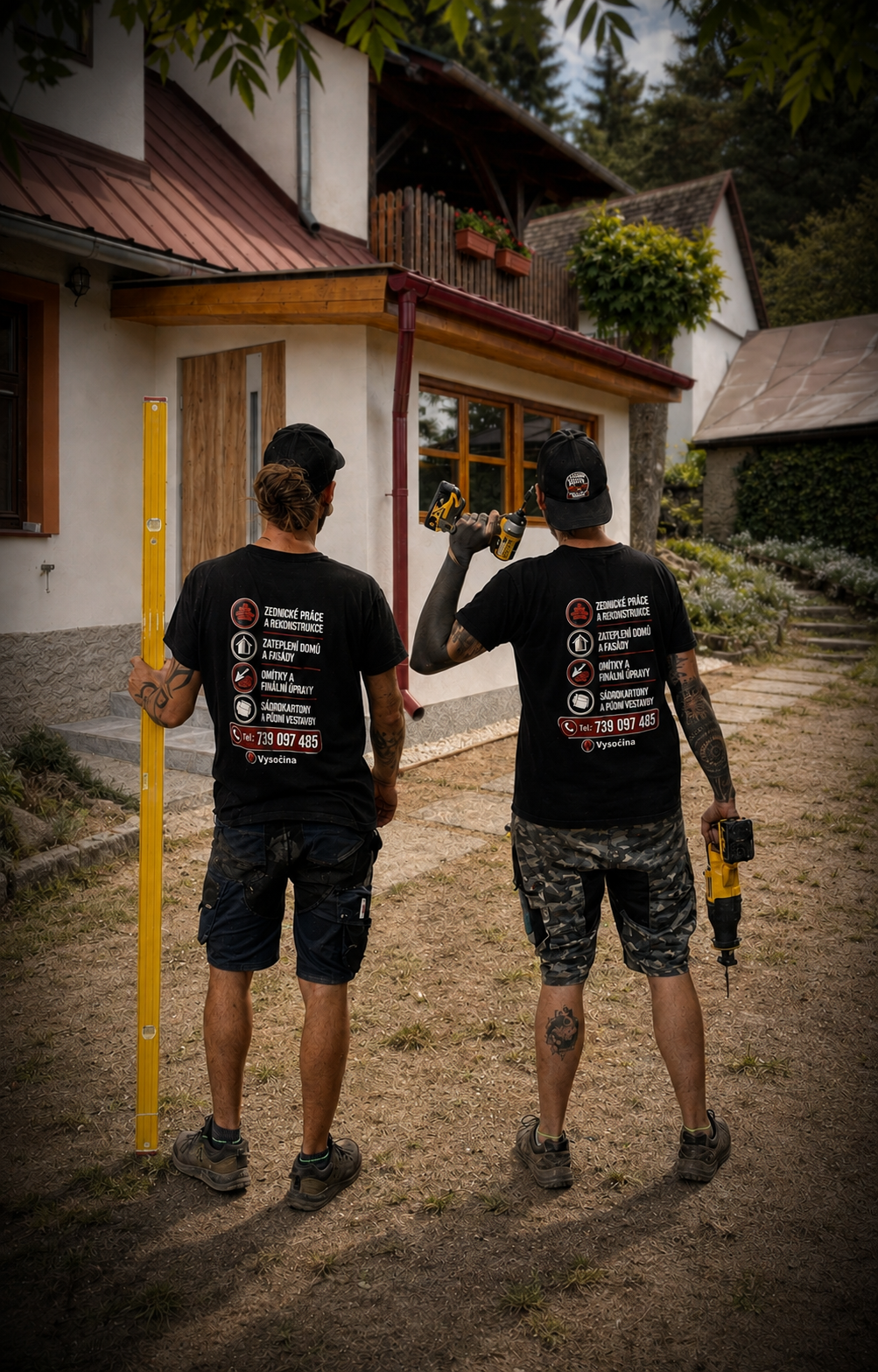 Dva bratři STAVBY PAVEL před dokončenou realizací verandy v Řečici